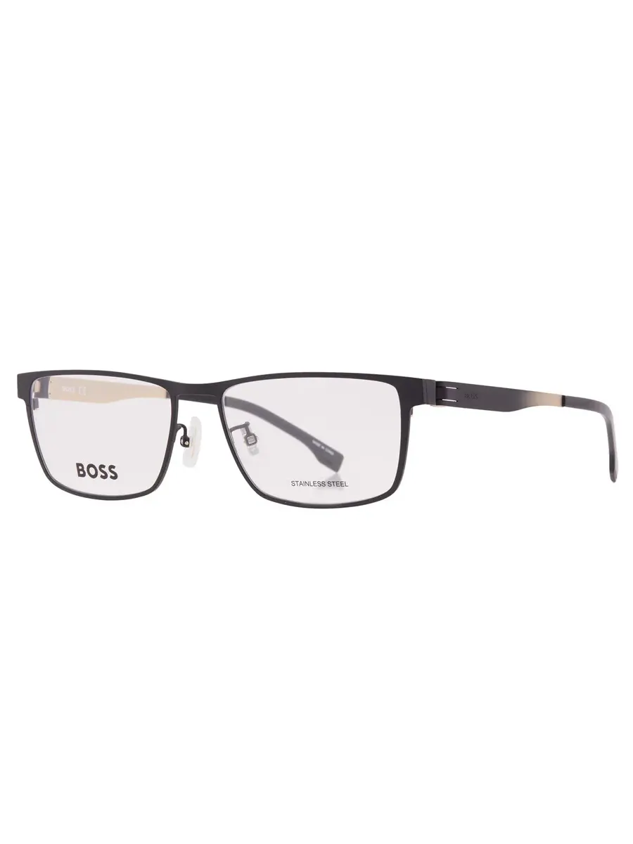 Мужские прямоугольные очки Hugo Boss Demo BOSS 1342/F 0I46 57 — изображение 2 из 5, черный золотистый
