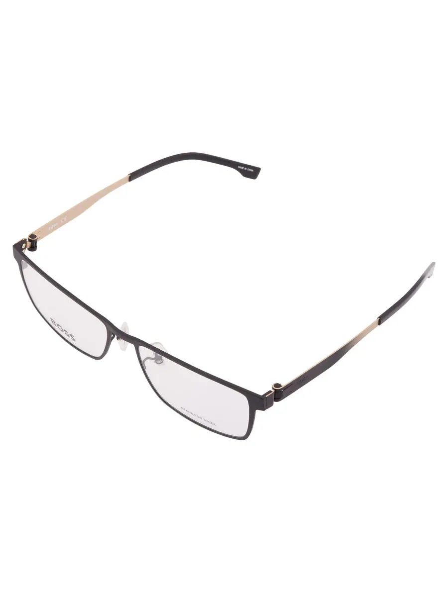 Мужские прямоугольные очки Hugo Boss Demo BOSS 1342/F 0I46 57 — изображение 3 из 5, черный золотистый