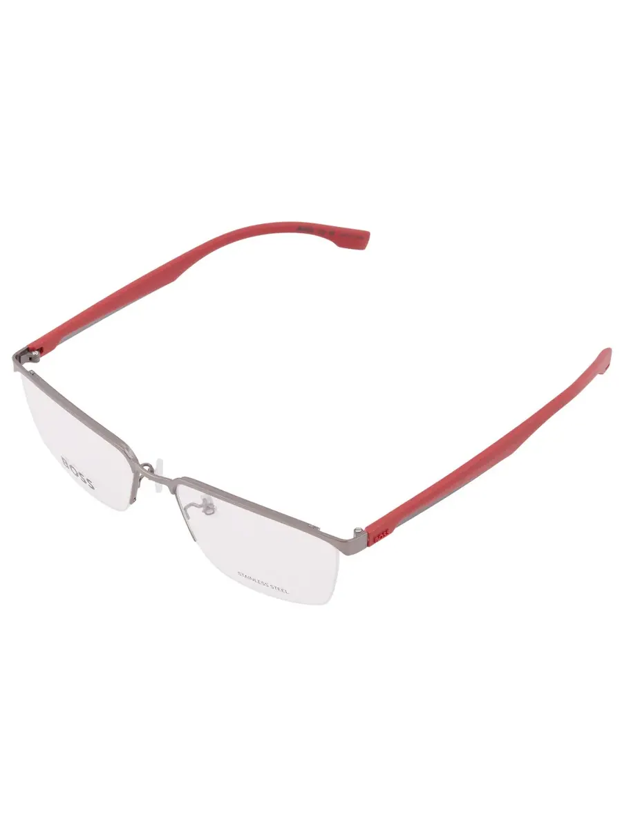 Мужские прямоугольные очки Hugo Boss Demo BOSS 1543/F 0R80 57 — изображение 3 из 5, темный/красный