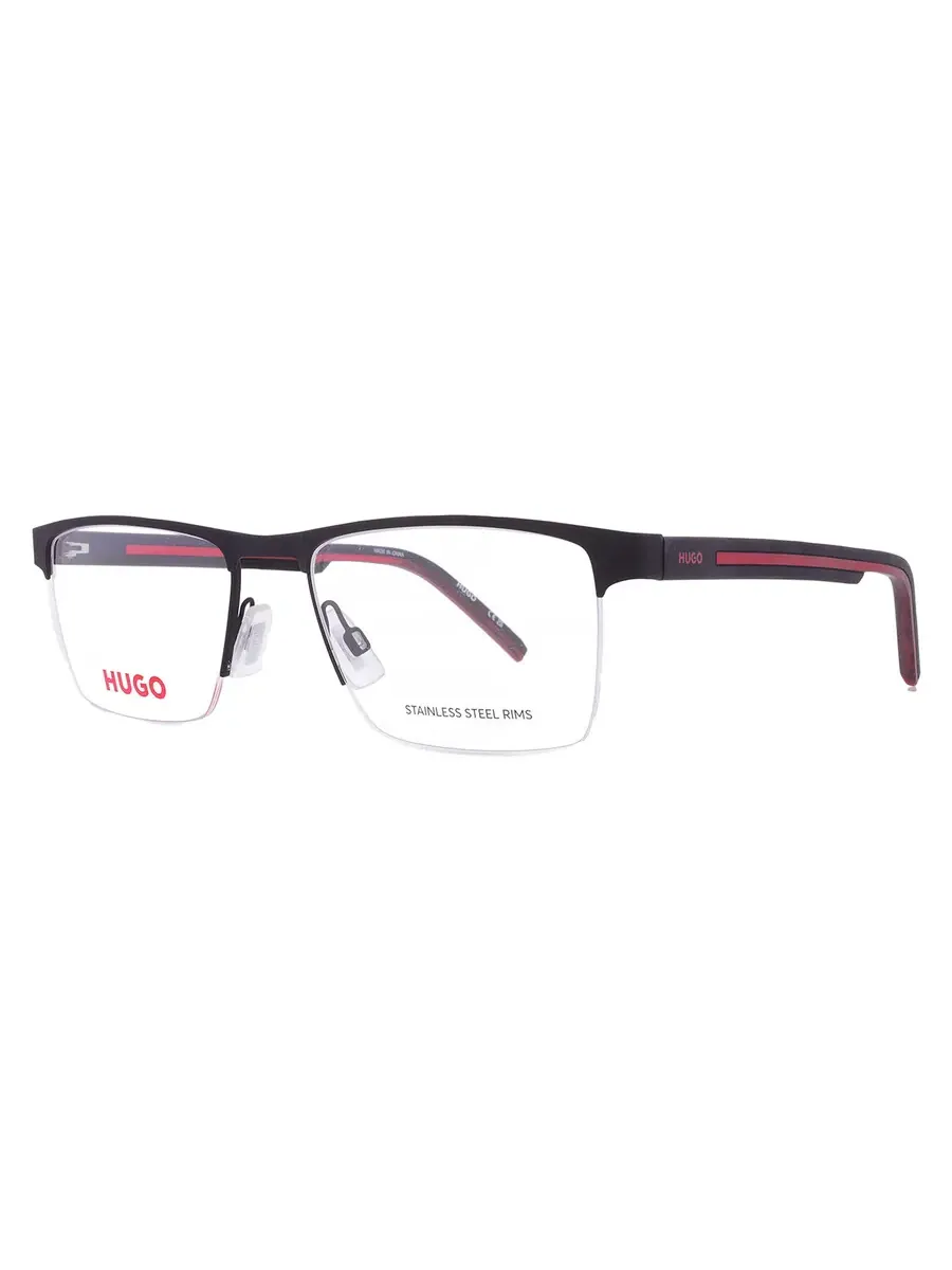 Мужские прямоугольные очки Hugo Boss Demo HG 1066 0BLX 55 — изображение 2 из 5, черный красный