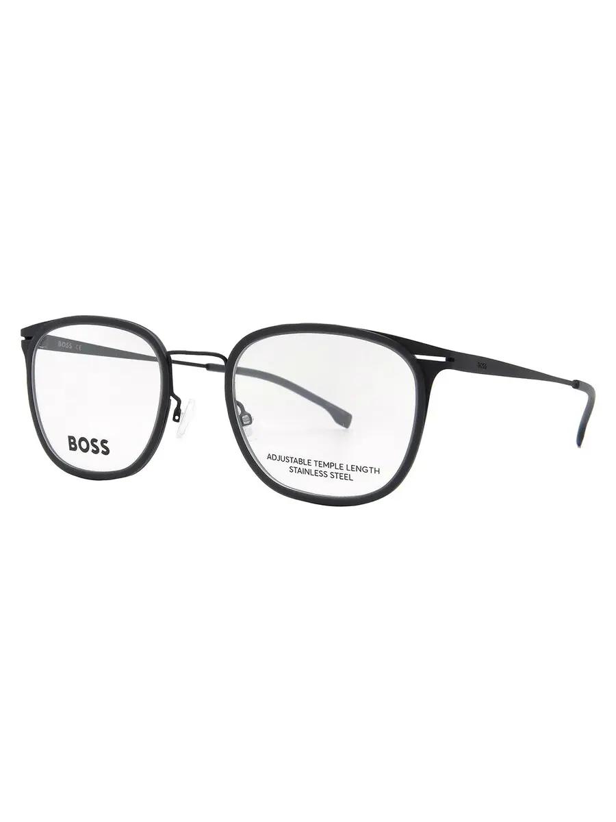 Мужские очки Hugo Boss Demo Square BOSS 1427 0O6W 53 — изображение 2 из 5, черный серый