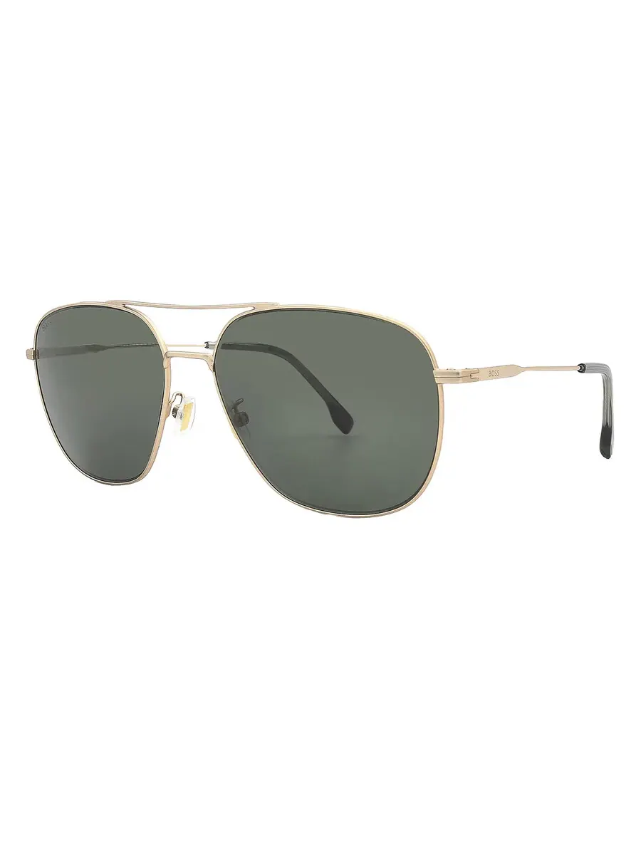 Солнцезащитные очки для мужчин Hugo Boss Green Navigator BOSS 1557/O/F/S 0AOZ/QT 62 — изображение 2 из 5, золотистый