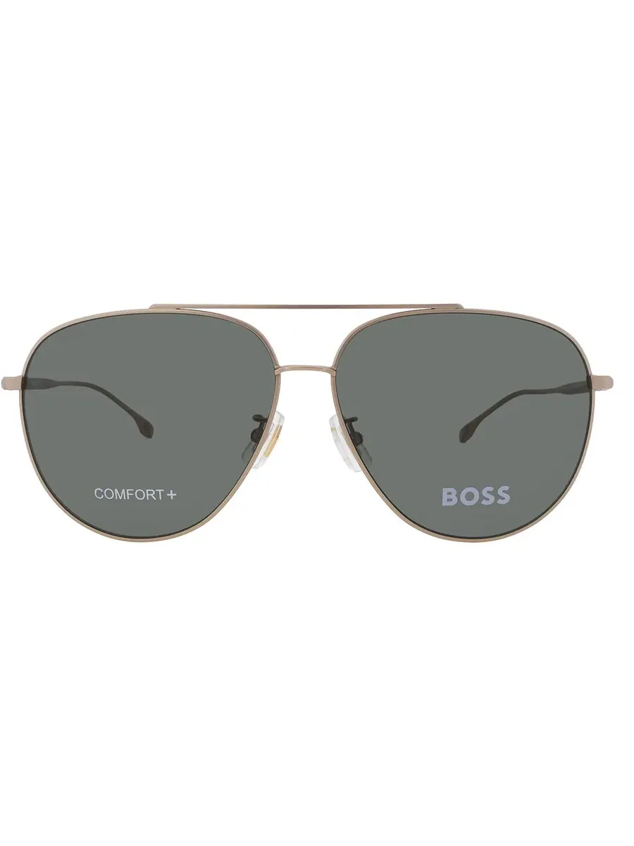 Мужские солнцезащитные очки Hugo Boss Green Pilot BOSS 1296/F/S 0AOZ/QT 63 — изображение 1 из 5, золотистый