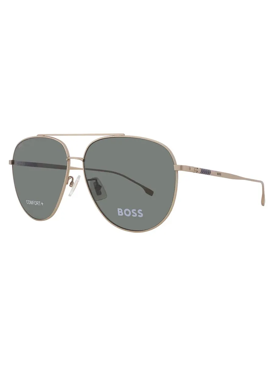 Мужские солнцезащитные очки Hugo Boss Green Pilot BOSS 1296/F/S 0AOZ/QT 63 — изображение 2 из 5, золотистый