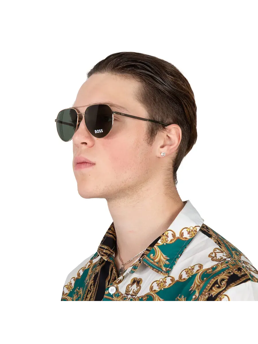 Солнечные очки Hugo Boss Green Pilot для мужчин BOSS 1473/F/SK 0J5G/QT 61 — изображение 2 из 6, золото
