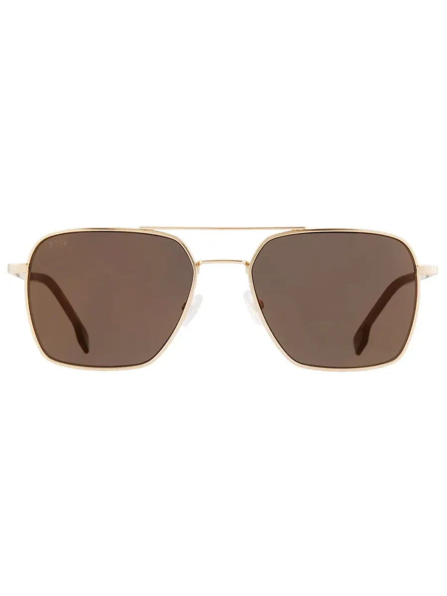 Солнцезащитные очки мужские Hugo Boss Grey Bronze Navigator BOSS 1414/O/S 0AOZ/JO 57 — изображение 1 из 5, золотистый