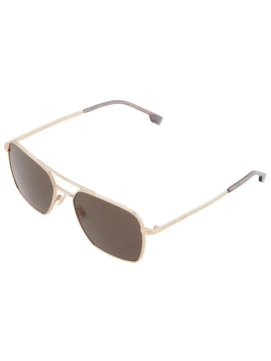 Солнцезащитные очки мужские Hugo Boss Grey Bronze Navigator BOSS 1414/O/S 0AOZ/JO 57 — изображение 3 из 5, золотистый