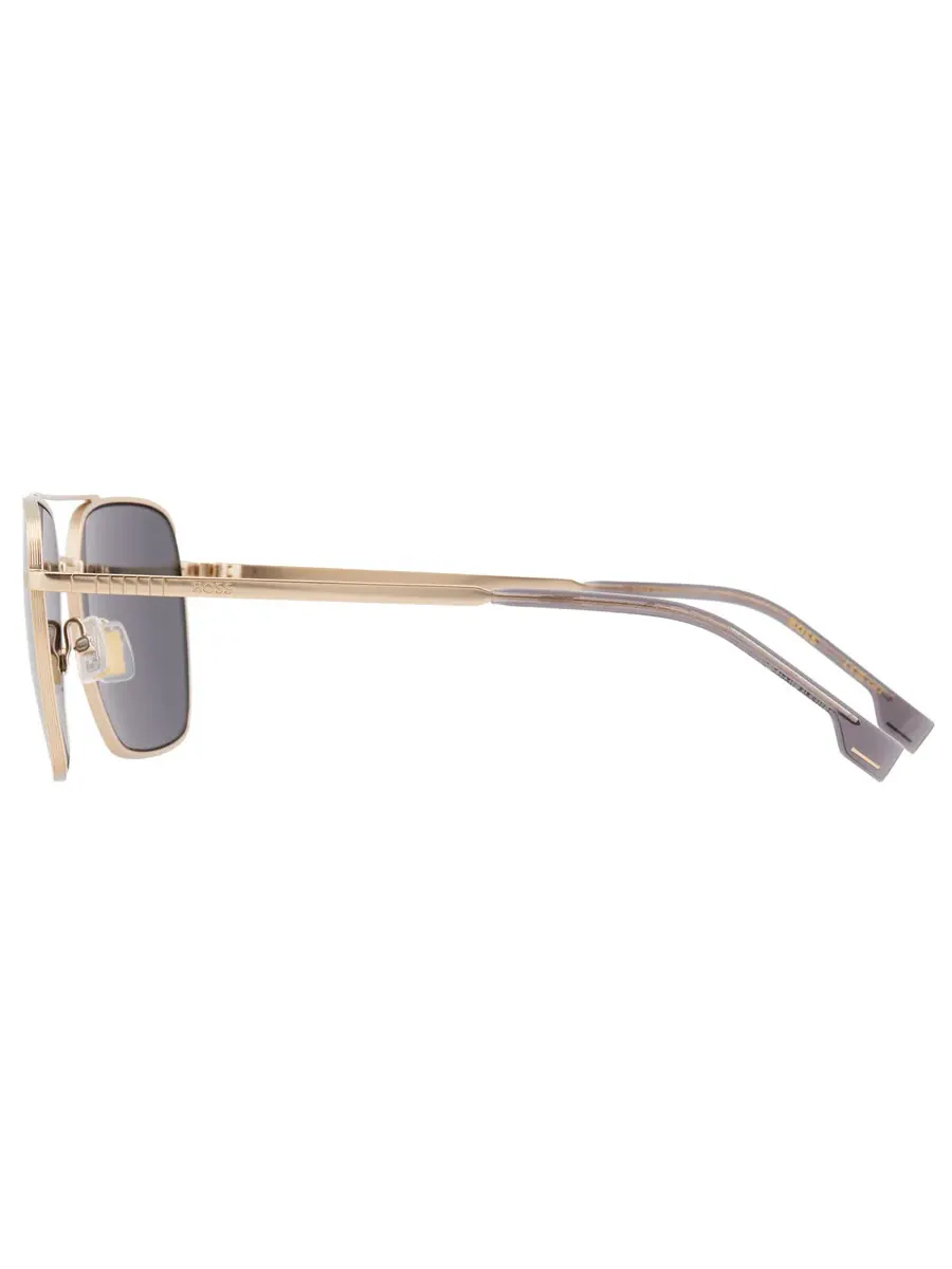 Солнцезащитные очки мужские Hugo Boss Grey Bronze Navigator BOSS 1414/O/S 0AOZ/JO 57 — изображение 4 из 5, золотистый