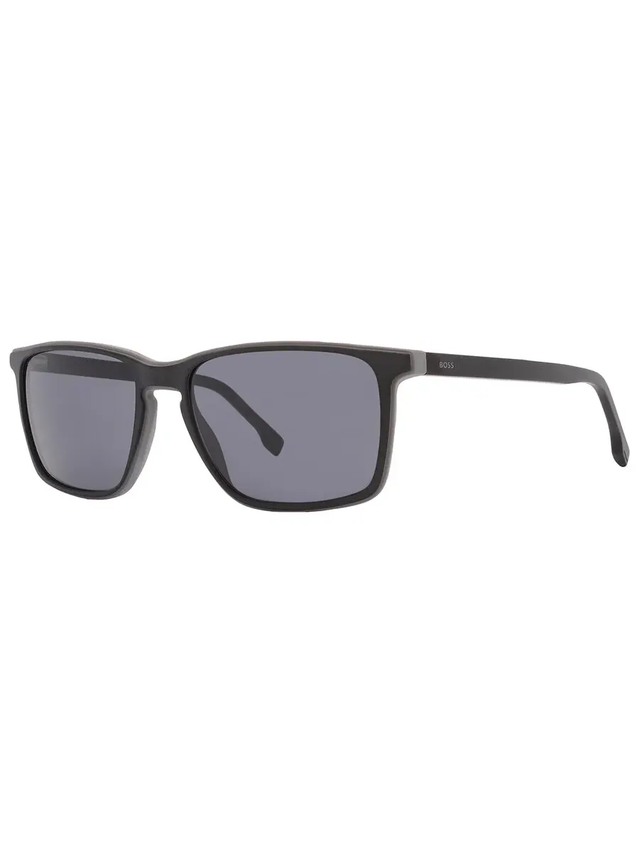 Серые прямоугольные мужские солнцезащитные очки Hugo Boss BOSS 1556/O/S 0O6W/IR 57 — изображение 3 из 6, черный серый