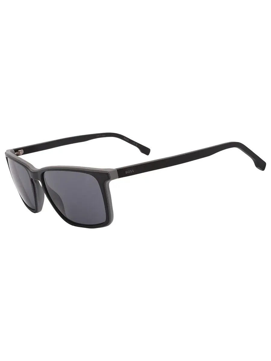 Серые прямоугольные мужские солнцезащитные очки Hugo Boss BOSS 1556/O/S 0O6W/IR 57 — изображение 4 из 6, черный серый