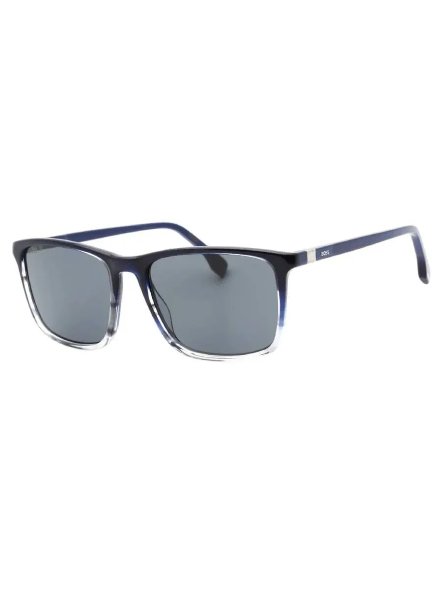 Мужские солнцезащитные очки Hugo Boss Grey Square BOSS 1434/S 0HVE/IR 56 — изображение 1 из 1, синий серый