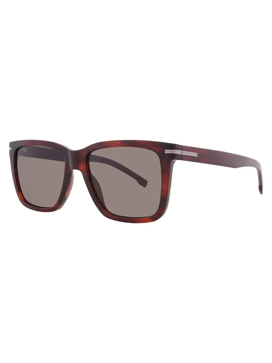 Мужские солнцезащитные очки Hugo Boss Grey Square BOSS 1598/S 0EX4/IR 55 — изображение 2 из 5, коричневый