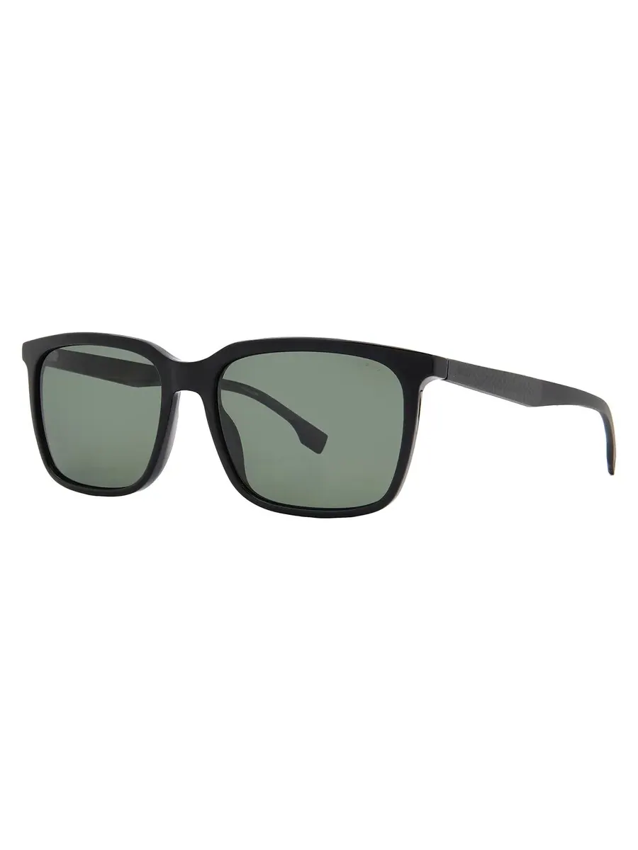 Мужские солнцезащитные очки Hugo Boss Polarized Green Square BOSS 1579/S 0807/UC 57 — изображение 2 из 5, черный