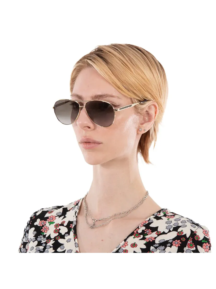 Женские солнцезащитные очки Jimmy Choo Brown Gradient Pilot JIMENA/S 006J/HA 60 — изображение 2 из 6, коричневый золотистый