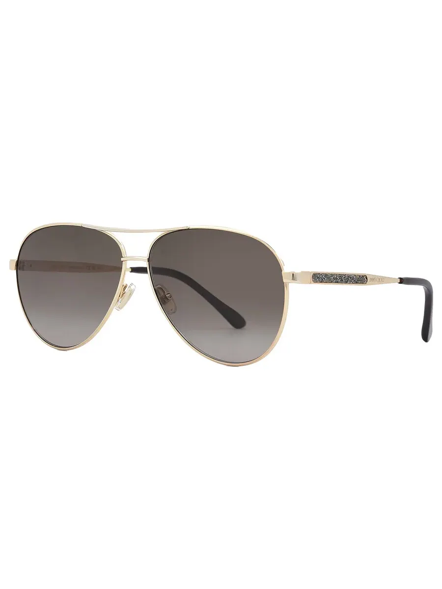 Женские солнцезащитные очки Jimmy Choo Brown Gradient Pilot JIMENA/S 006J/HA 60 — изображение 3 из 6, коричневый золотистый