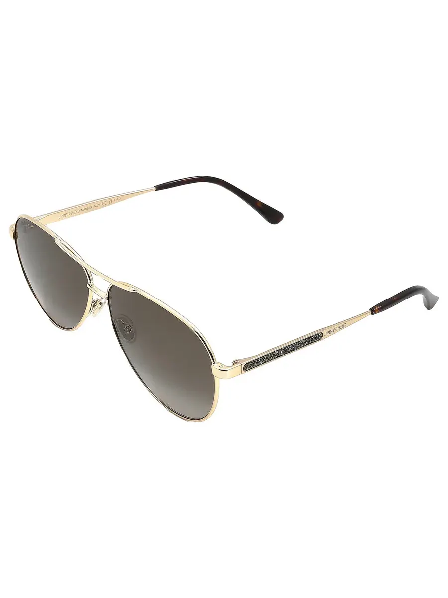 Женские солнцезащитные очки Jimmy Choo Brown Gradient Pilot JIMENA/S 006J/HA 60 — изображение 5 из 6, коричневый золотистый