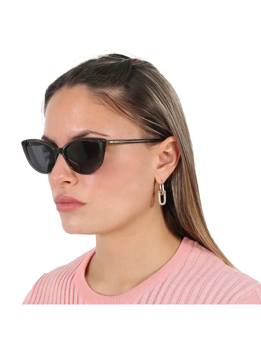 Женские солнцезащитные очки Jimmy Choo Grey Cat Eye NADIA/S 0Y6U/IR 56 — изображение 2 из 5, серый