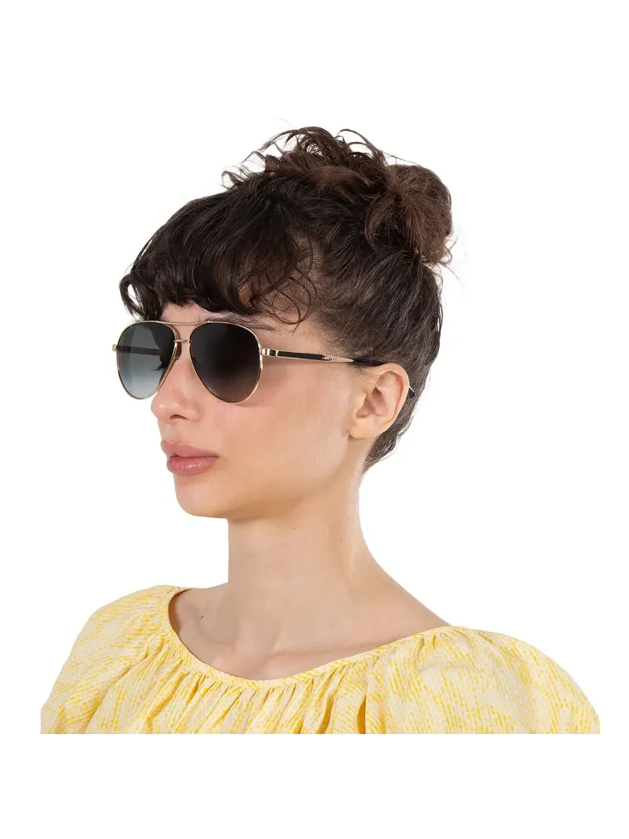 Женские солнцезащитные очки Jimmy Choo серого оттенка Pilot JIMENA/S 02M2/9O 60 — изображение 2 из 6, темный серый золотистый