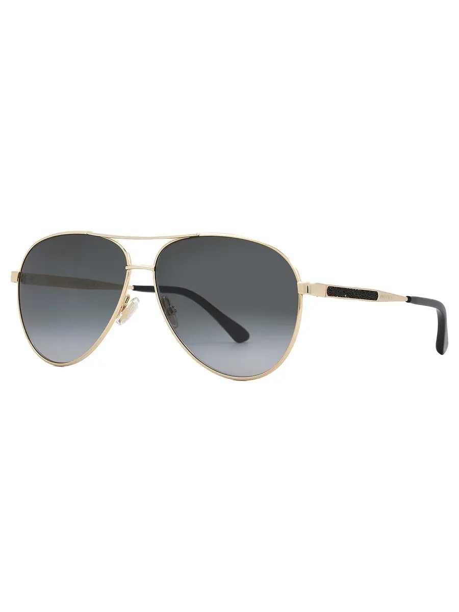 Женские солнцезащитные очки Jimmy Choo серого оттенка Pilot JIMENA/S 02M2/9O 60 — изображение 3 из 6, темный серый золотистый