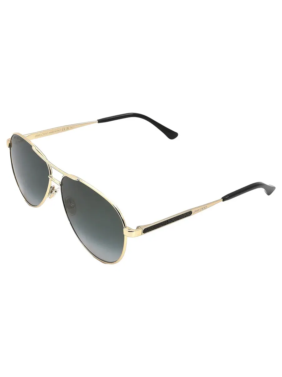 Женские солнцезащитные очки Jimmy Choo серого оттенка Pilot JIMENA/S 02M2/9O 60 — изображение 5 из 6, темный серый золотистый