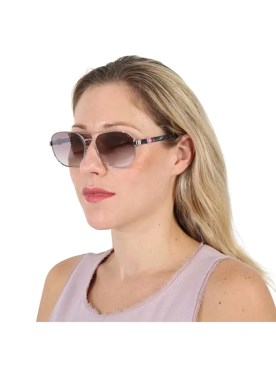 Женские солнцезащитные очки Kate Spade Brown Mirror Gradient Pilot RAGLAN/G/S 0010/NQ 56 — изображение 2 из 5, серебристый