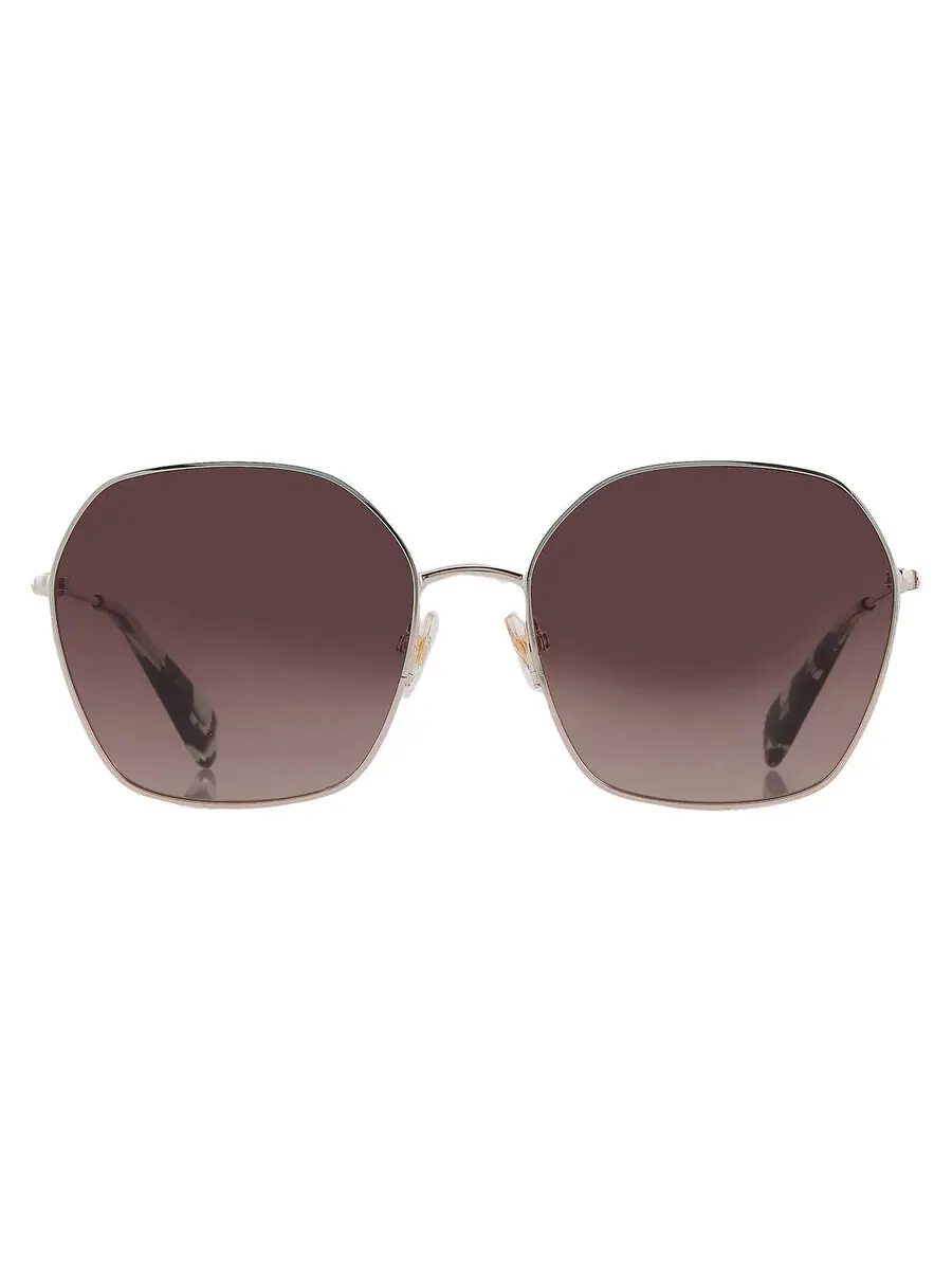 Женские солнцезащитные очки Kate Spade Brown Shaded Butterfly KENNA/G/S 0LKS/HA 57 — изображение 1 из 4, золотистый/синий