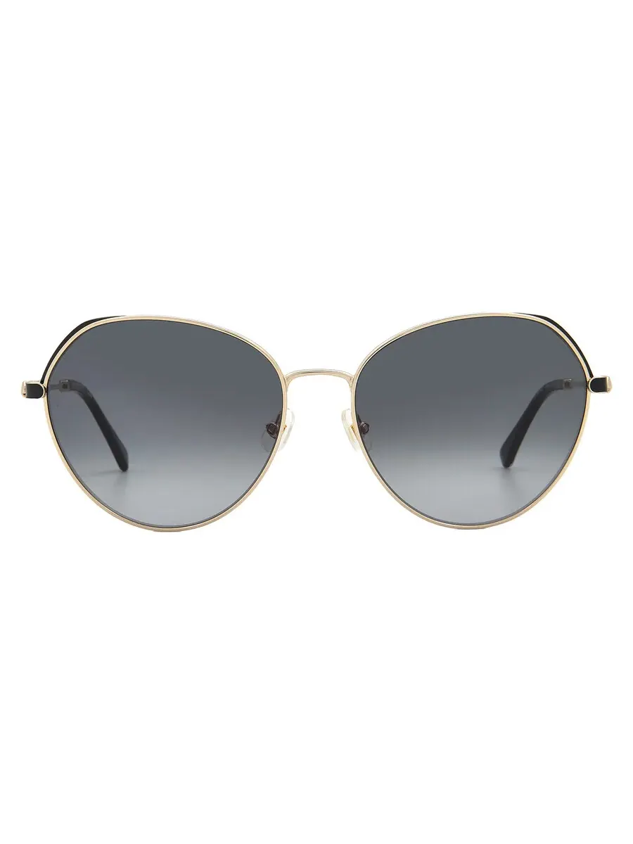 Серые женские овальные солнцезащитные очки Kate Spade OCTAVIA/G/S 0RHL/9O 59 — изображение 1 из 4, золотистый черный
