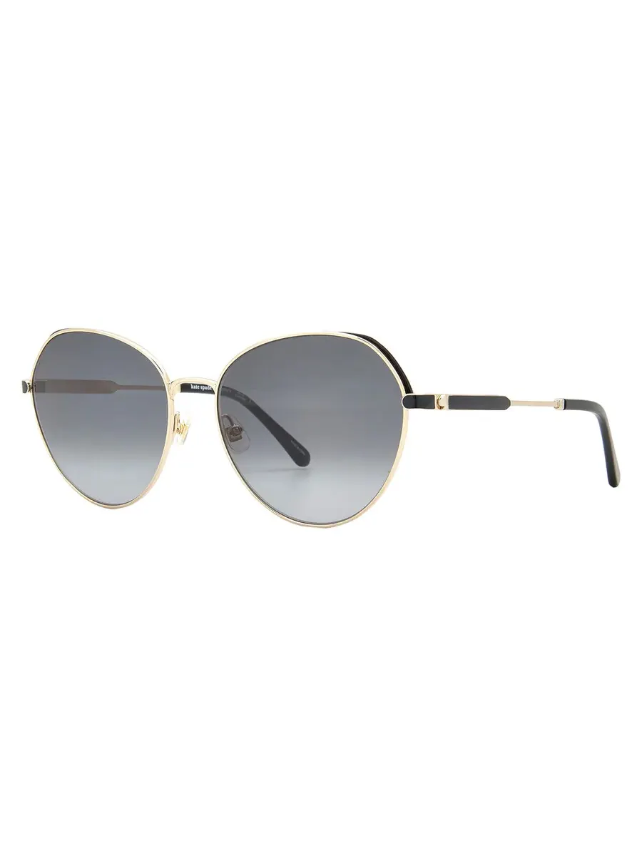 Серые женские овальные солнцезащитные очки Kate Spade OCTAVIA/G/S 0RHL/9O 59 — изображение 2 из 4, золотистый черный