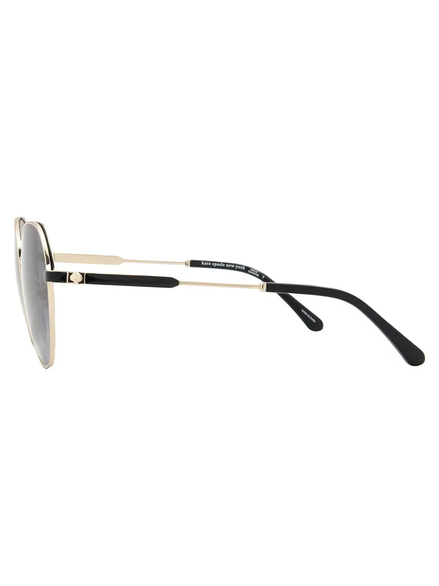 Серые женские овальные солнцезащитные очки Kate Spade OCTAVIA/G/S 0RHL/9O 59 — изображение 3 из 4, золотистый черный