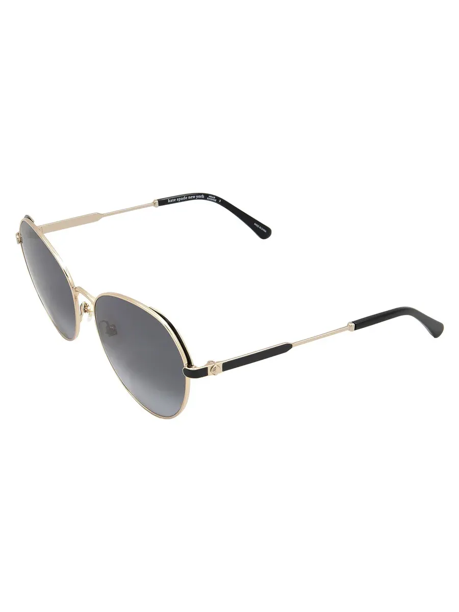 Серые женские овальные солнцезащитные очки Kate Spade OCTAVIA/G/S 0RHL/9O 59 — изображение 4 из 4, золотистый черный
