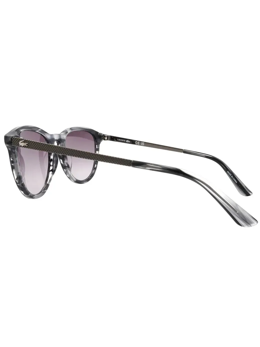 Серые круглые унисекс солнцезащитные очки Lacoste L708S 035 50 — изображение 3 из 3, серый