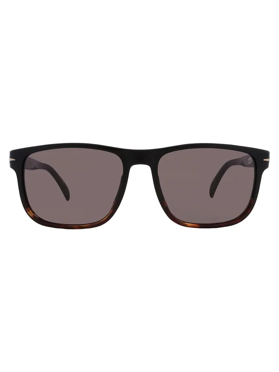 Мужские солнцезащитные очки David Beckham Grey Square DB 1060/S 037N/IR 57 — изображение 1 из 4, черный