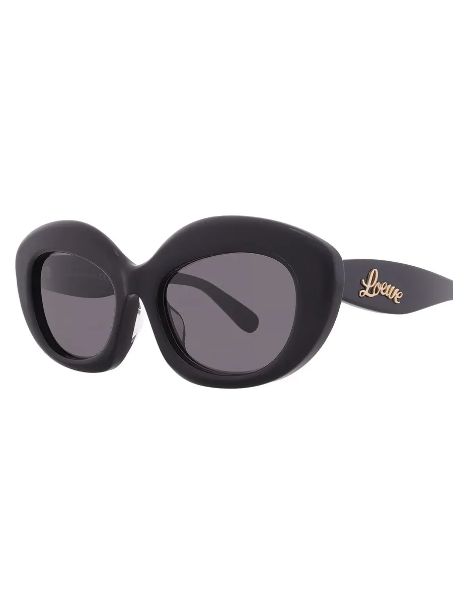Женские солнцезащитные очки Loewe CURVY Smoke Cat Eye LW40153F 01A 54 — изображение 2 из 4, черный