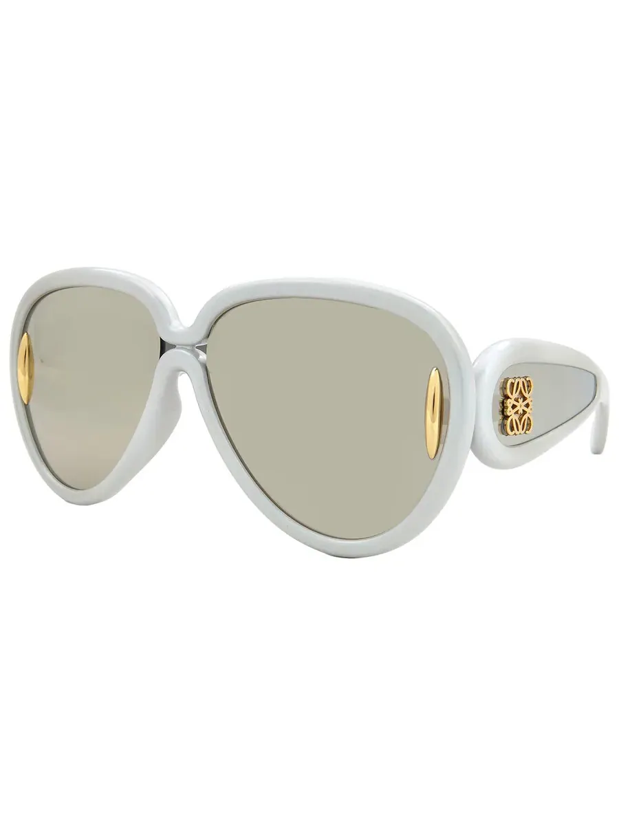 Солнцезащитные очки Loewe Smoke Mirror Pilot унисекс LW40132I 24C 65 — изображение 3 из 5, белый