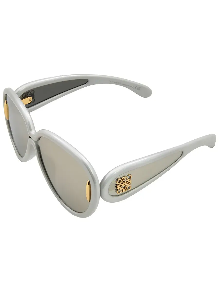 Солнцезащитные очки Loewe Smoke Mirror Pilot унисекс LW40132I 24C 65 — изображение 5 из 5, белый