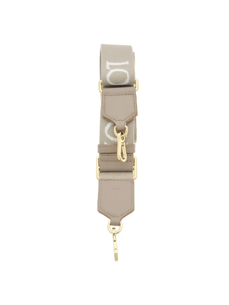 Ремень Loewe из шерсти и телячьей кожи - экрю/натуральный — изображение 3 из 3, золотистый