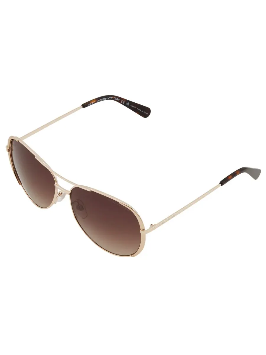 Мужские солнцезащитные очки Marc Jacobs Brown Gradient Pilot MARC 686/S 006J/HA 59 — изображение 3 из 5, золотистый