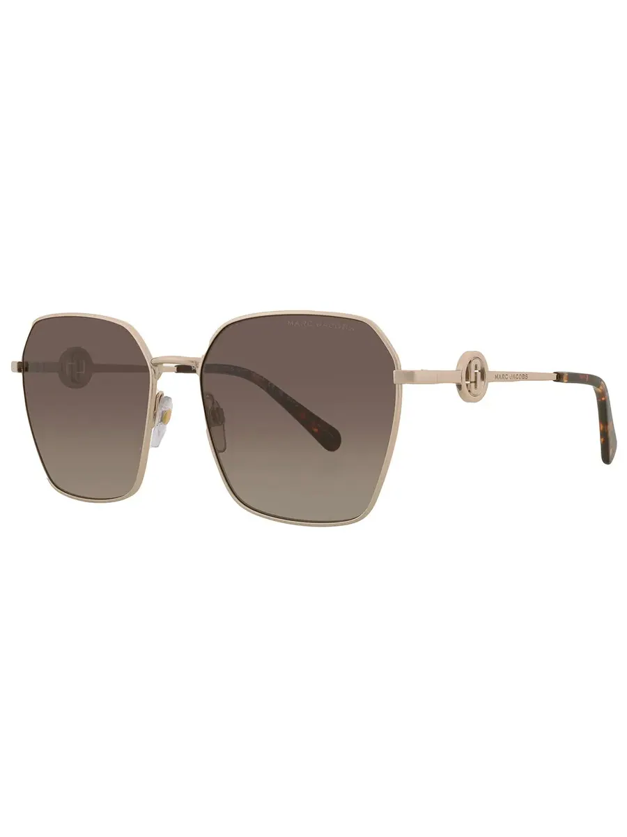 Солнцезащитные очки женские Marc Jacobs коричневые квадратные MARC 729/S 006J/HA 58 — изображение 2 из 5, золотистый