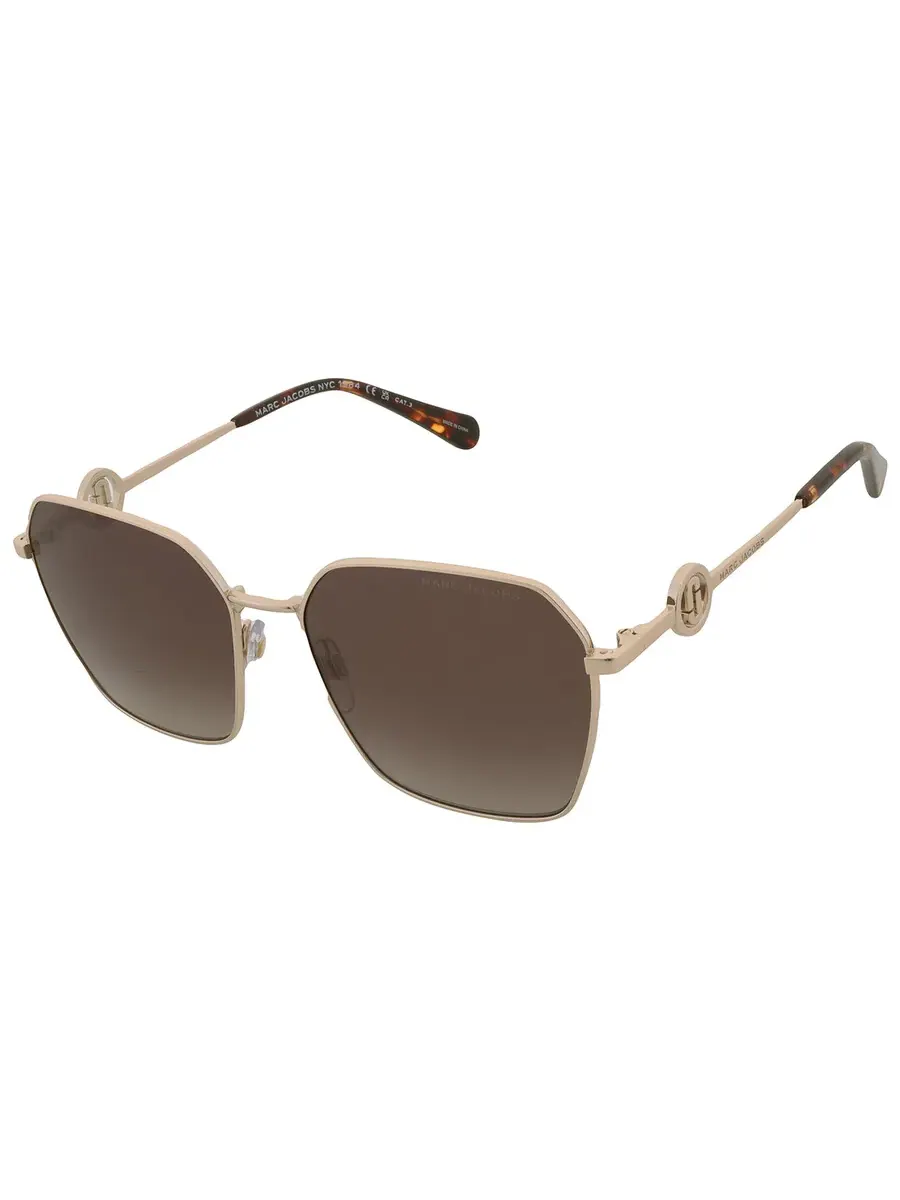 Солнцезащитные очки женские Marc Jacobs коричневые квадратные MARC 729/S 006J/HA 58 — изображение 3 из 5, золотистый