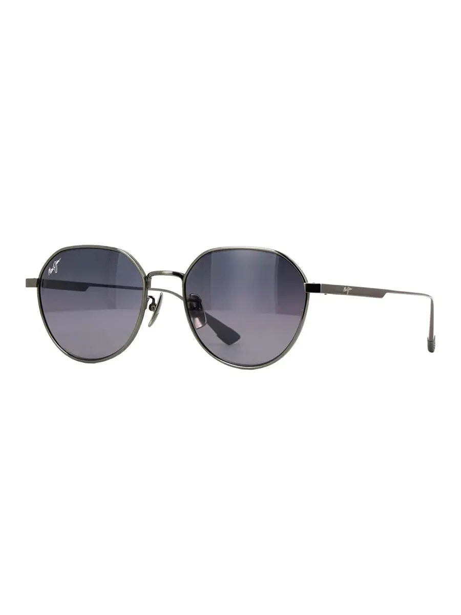 Солнцезащитные очки Maui Jim Kaulana нейтрально-серого цвета, круглые, унисекс, GS627-17 55 — изображение 2 из 3, черный