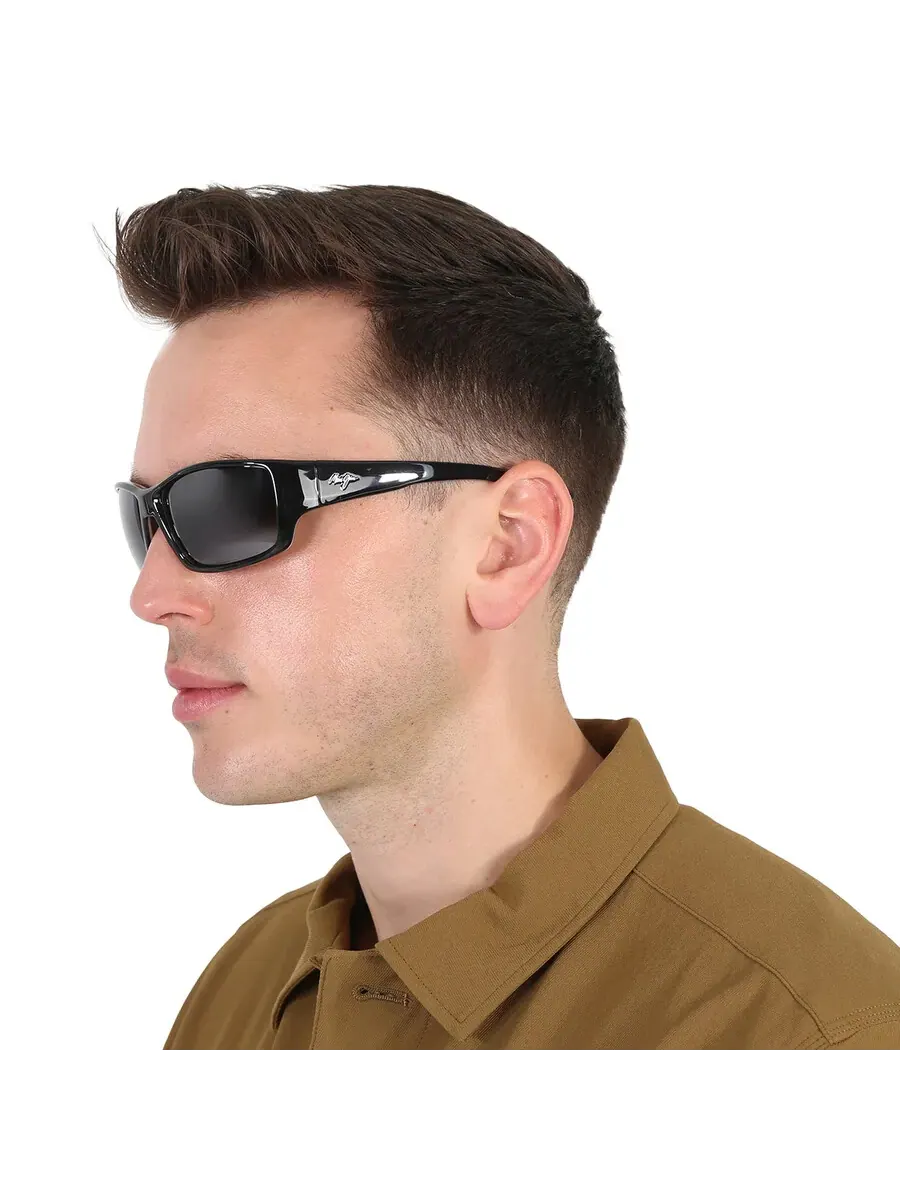 Солнцезащитные очки Maui Jim Local Kine Neutral Grey Wrap унисекс 810-07E 61 — изображение 2 из 5, черный серый