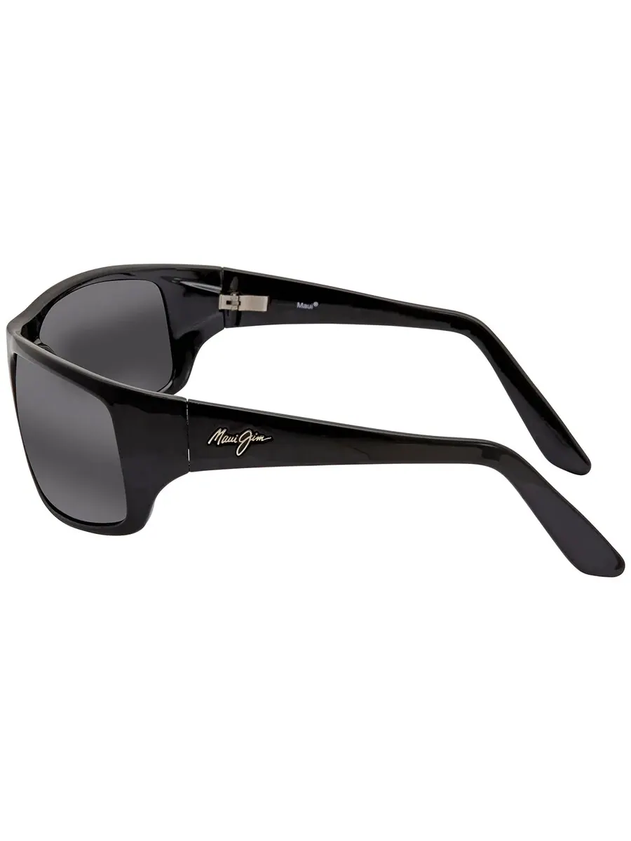 Солнцезащитные очки Maui Jim Peahi Neutral Grey Wrap унисекс 202-02 65 — изображение 3 из 3, черный
