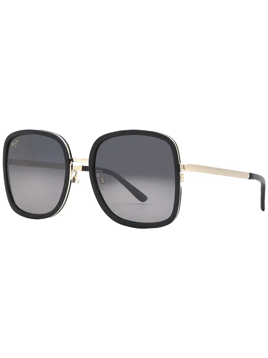 Солнцезащитные очки Maui Jim Pua Neutral Grey Square унисекс GS865-02 55 — изображение 5 из 5, черный золотистый