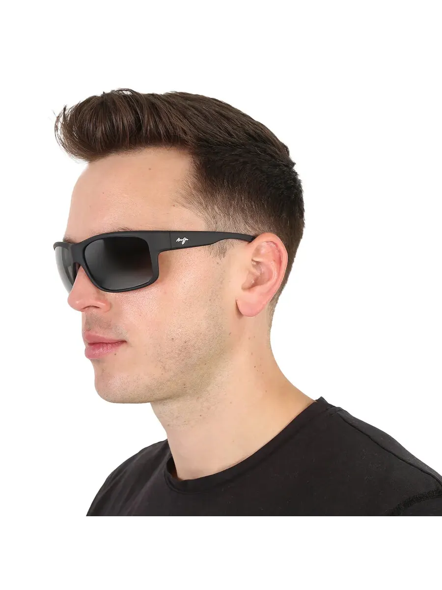Солнцезащитные очки Maui Jim Southern Cross Neutral Grey Wrap Unisex 815-53B 63 — изображение 2 из 5, черный синий серый