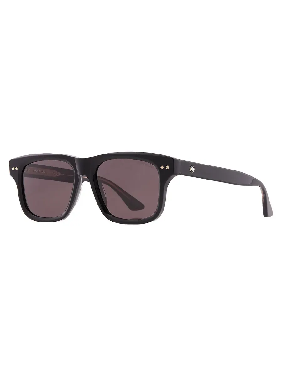 Солнцезащитные очки для мужчин Montblanc Grey Square MB0319S 001 55 — изображение 2 из 4, черный