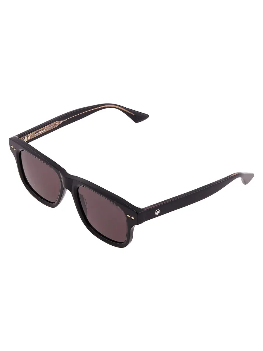 Солнцезащитные очки для мужчин Montblanc Grey Square MB0319S 001 55 — изображение 3 из 4, черный