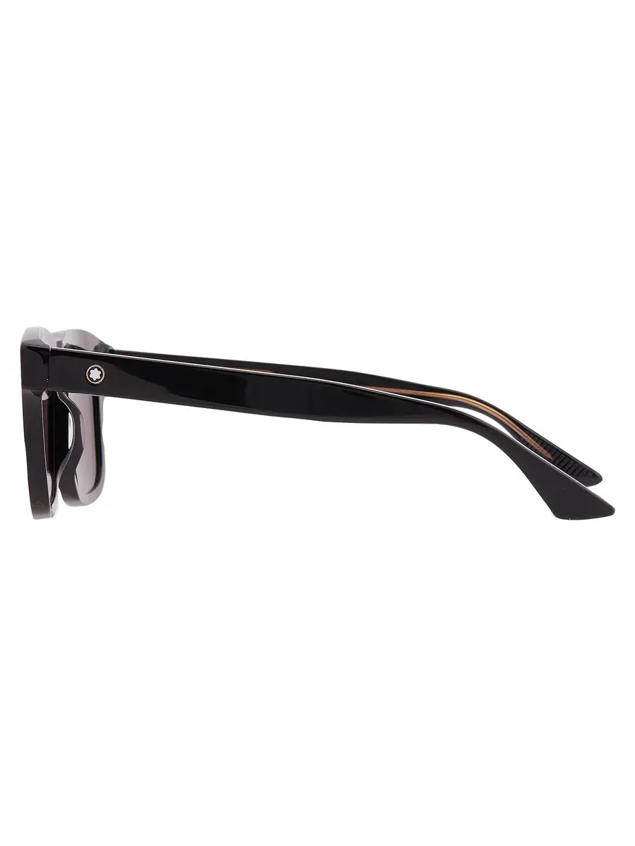 Солнцезащитные очки для мужчин Montblanc Grey Square MB0319S 001 55 — изображение 4 из 4, черный