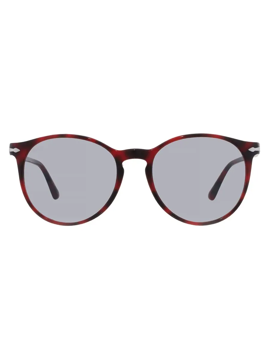 Круглые солнцезащитные очки Persol серого цвета унисекс PO3228S 1100R5 53 — изображение 1 из 5, винтажный красный