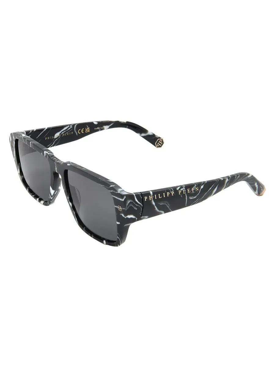 Женские солнцезащитные очки Philipp Plein Smoke Square SPP081 0Z21 55 — изображение 4 из 4, черный