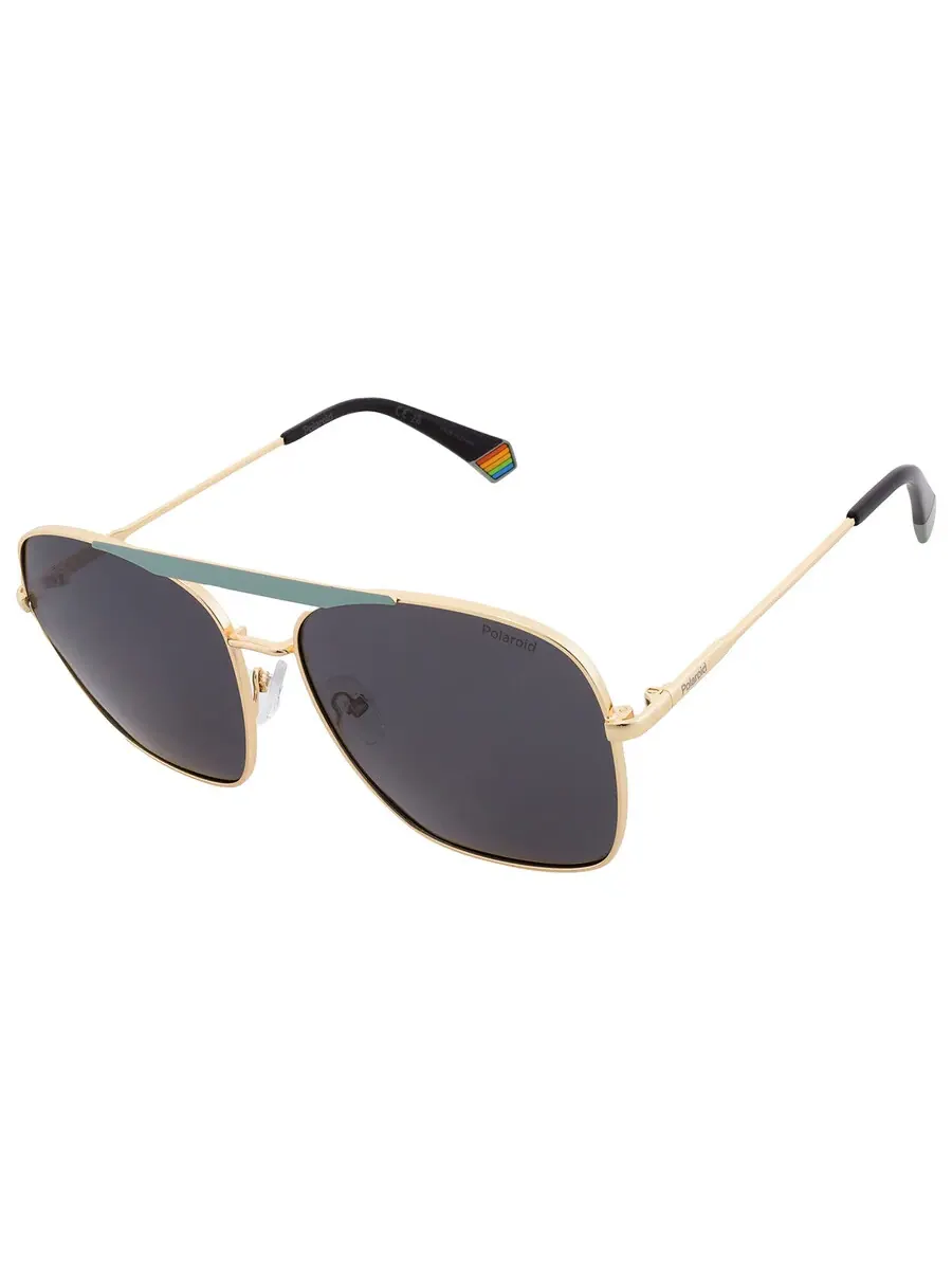Солнцезащитные очки для женщин Polaroid Polarized Grey Pilot PLD 6201/S/X 03JN/M9 59 — изображение 3 из 4, голубой золотистый